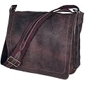 David King & Co. Distressed Leather Laptop Messenger