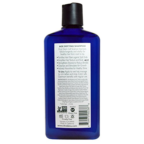 Andalou Naturals Argan Oil Stem Cells Age Defying Shampoo and Conditioner Bundle For Thinning