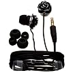 Nemo Digital NF65586-EBK Enamel Flower Earbud (Black with Black Wires)