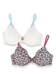 2 Pack Angel Cotton Rich Assorted Underwired Bras