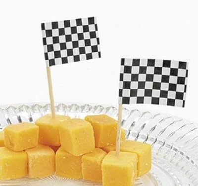 Party Supply Checkered FLAG Nascar Racing Food Cupcake Hors D'Oeuvers Picks Pack of 144
