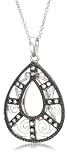Sterling Silver Cubic Zirconia Pear-Shape Pendant, 18'