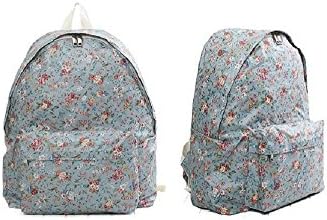Synopsis Girls' Flower Floral Pattern Canvas Backpack Mint, Ivory (Mint)