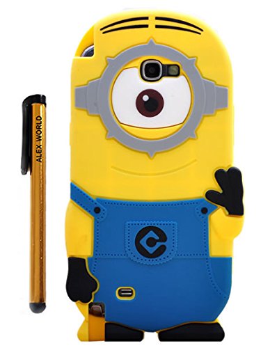 Galaxy Note 2 Case, N7100 Case, Cute Cartoon 3D Despicable Me Minion Soft Silicione Case Cover for Samsung Galaxy Note 2 (Blue One Eye)