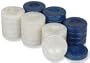 Mother of Pearl Design Backgammon Chips in Blue & White 1.75"