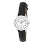 Timex Women's T2H331 Analog Silver-Tone Case Black Leather Strap Dress Watch