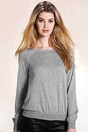 Limited Collection Slash Neck Faux Pearl Sweat Jersey Top