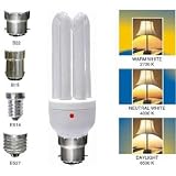 15 Watt Tri Tube Dusk to Dawn Sensor Energy Saving Light Bulb - eco friendly - Bayonet fitting B22 : Warm White