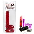 Pipedream Products Basix Rubber Works - 9 Inch Vibrating Dong Red Adult Sex Toy Kit