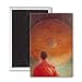 Young Monk with Gong (oil on canvas) by.. - 3x2 inch Fridge Magnet - large magnetic button - Magnet