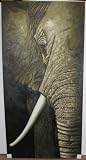 Handpainted Oil Painting Elephant Wall Plaque Art 27-1/2