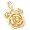24K Gold Satin & Polished Rose Pendant