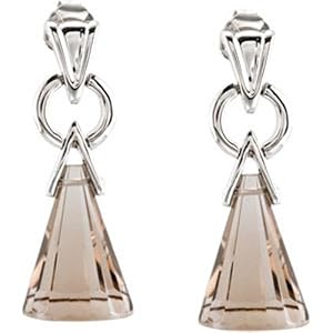 Genuine Smoky Quartz Earrings Sparkling Sterling Silver