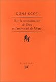 Sur la connaissance de Dieu et l univocité de l étant
