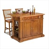 Kitchen Island and Two Stools in Cottage Oak - Home Styles - 5004-948