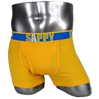 メンズスストレッチカラーボクサーパンツブランドSAPPY男性用下着　M/L/LL イエロー LL