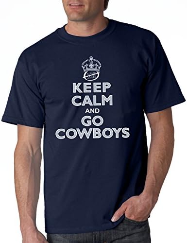 Dallas Cowboys Keep Calm and Go Cowboys Blue Tee Shirt (Large)