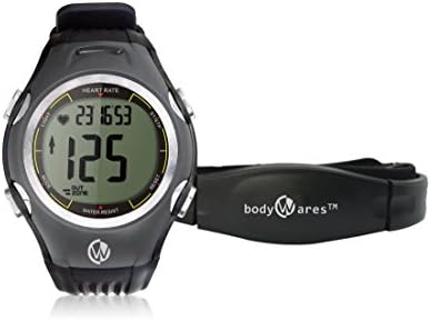 Best Heart Rate Monitor, Calorie Counter, Fitness Activity Tracker & Sport Watch with Exercise Timers, Alarm, EL Backlight, Chronograph and Stopwatch - Chest Belt with Elastic Band & Polyurethane Fabric Strap - Best Replacement Warranty | bodyWares [HRM Fit] Series