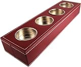 Archipelago Leather Covered Tea Light Bar Burgundy