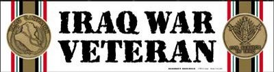 Iraq War Veteran Bumper Strip Magnet