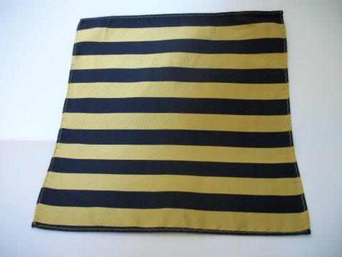 Silk formal pocket square gold and black stripe Alpha Phi Alpha