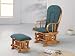 Oak Finish Glider Rocker w/Ottoman In Green By Coaster Furniture