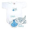 BABY BODYSUIT WHITE " LIGHT BLUE STORK IRISH " IRELAND 9 - 12 Months