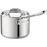 All-Clad 4201.5 Stainless Steel Tri-Ply Bonded Dishwasher Safe Sauce Pan with Lid Cookware, 1.5-Quart, Silver