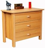 Affordable Oak 3 Drawer Dresser Venture Horizon 3027-Oak