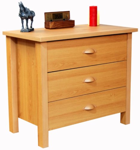 Affordable Oak 3 Drawer Dresser Venture Horizon 3027-Oak