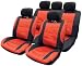 14pce Racing Mesh Universal Car Seat Covers - Black/red