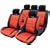 14pce Racing Mesh Universal Car Seat Covers - Black/Red