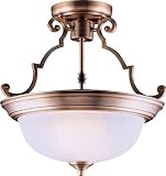 Casual 2-Light Semi-Flush Mount - Country Stone