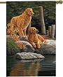 Golden Retrievers Companions Art Flag 26" X 37"
