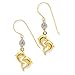 14k Two-tone Dolphin Dangle Earrings title=