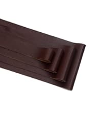 Art and Craft Supply: Neotrims PU Faux Leather Ribbon Tape Trimming, Cut in 4 widths, Leatherette Supple Binding,Coach Pram Strap Strip. 5 Colours. PU Front, Satin Non Woven Fabric Bonded Back. Brown 25mm-2.5yards - Neotrims