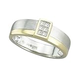 14K Two Tone Gold 1/5 ct. Princess Cut Diamond Wedding Ring