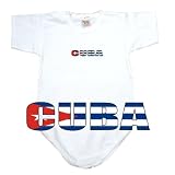 BABY BODYSUIT WHITE FLAG COLOR  CUBA  6 - 9 Months