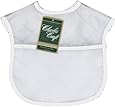 DMC BB4992-6750 Polyester/Cotton 9-Inch Quilted Baby Bib, White