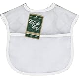 DMC BB4992-6750 Polyester/Cotton 9-Inch Quilted Baby Bib, White