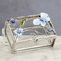 New Blue Butterfly Decoration Jewelry Box Container Jewel Ring Holder