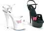 609-Butterfly 6" Pointed Stiletto With Embroidered Butterfly: Size 6