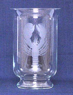 Individually Hand Etched Lobster Shade 11.5h