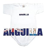 Baby Bodysuit White  Flag Anguilla  Country