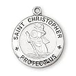 Sterling Silver Saint Christopher Medal and 18-inch Chain