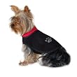 Dog Black Cape w/ Red Collar and Paw Design - Extra Small