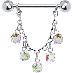 Aurora Jeweled Essence Chain Drop Nipple Ring