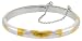 Sterling Silver 2 Tone Floral Engraved Baby Bangle, over 3/16 (5mm) Thin