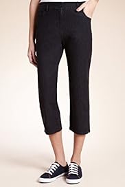 Flat Front Cropped Denim Jeans
