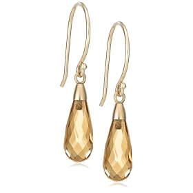 14k Yellow Gold Citrine Briolette Drop Earrings by Amazon.com Collection